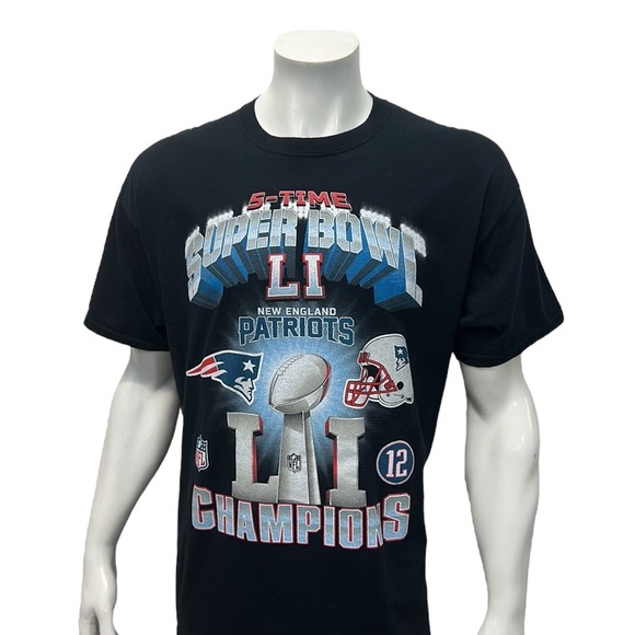 New England Patriots NFL Super Bowl 51 SB LI 5-Time Champions Graphic T-Shirt XL - Picture 3 of 7